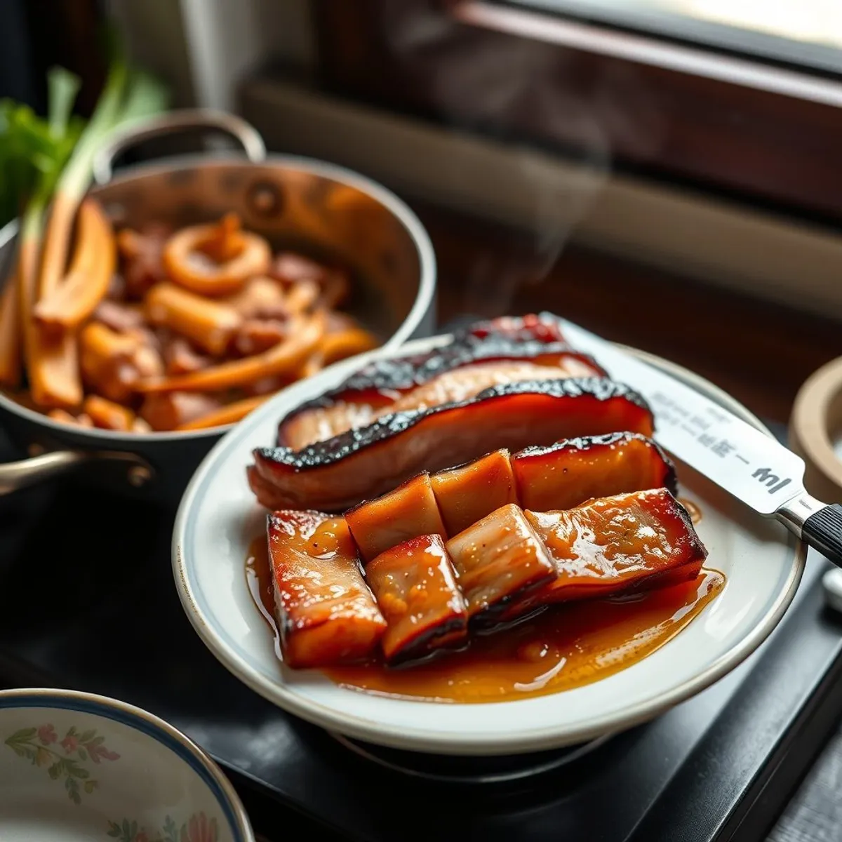 AI-generated photo Honey char siu, step 4. AI-generated photo.