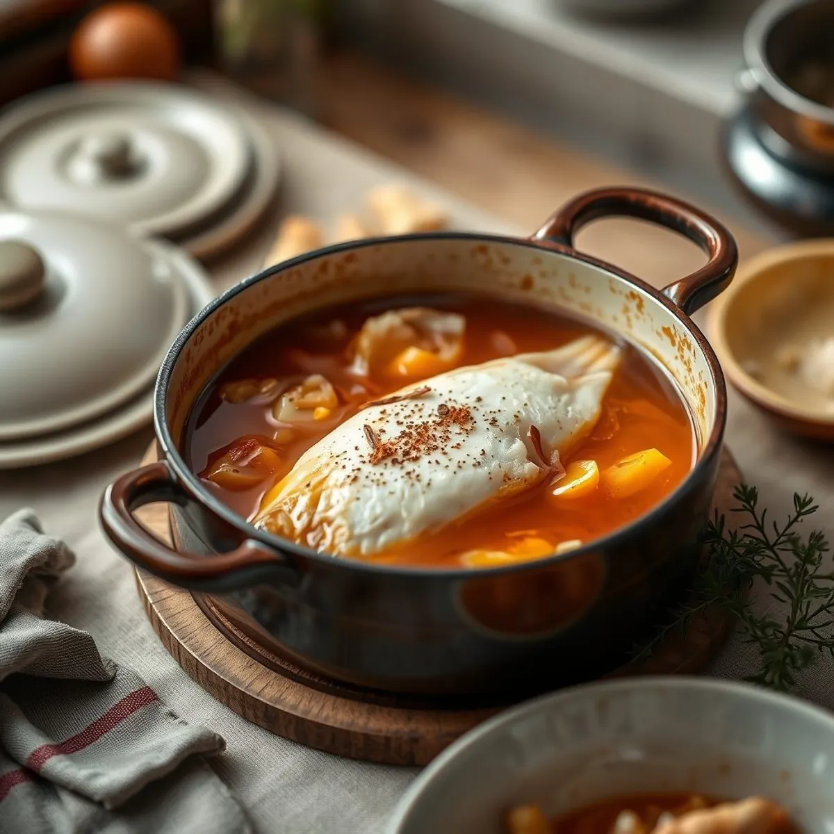 AI-generated photo Fisherman soup, step 2. AI-generated photo.