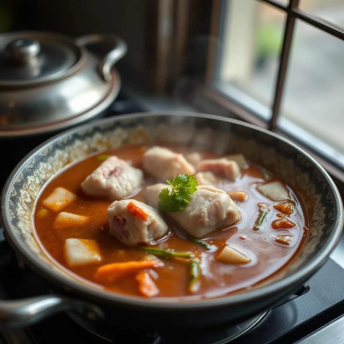 AI-generated photo Soto ayam, step 3. AI-generated photo.