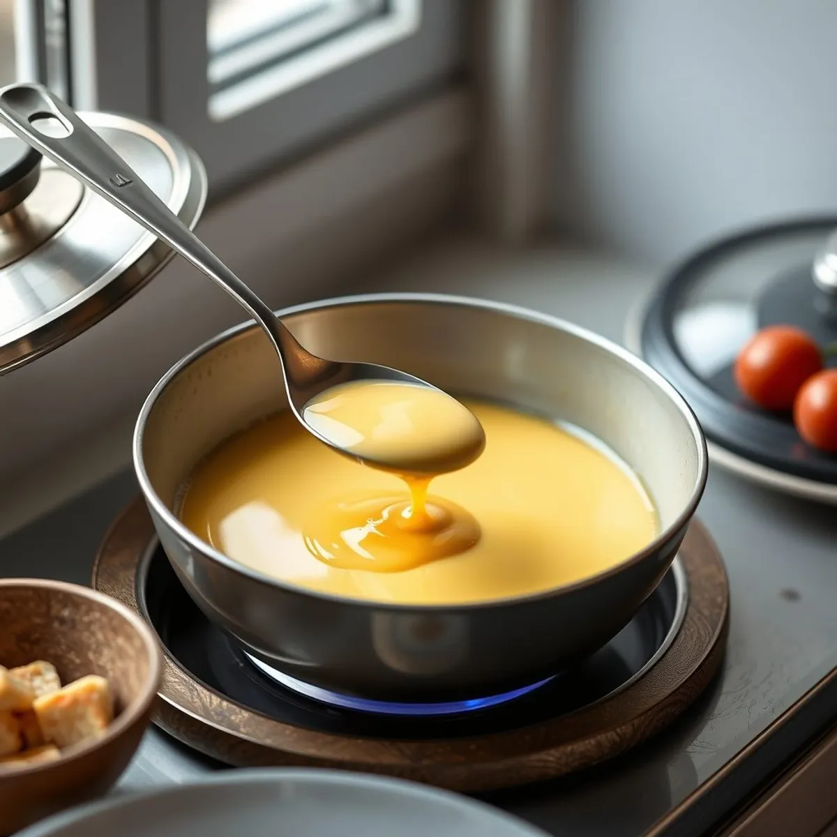 AI-generated photo Zabaglione, step 3. AI-generated photo.