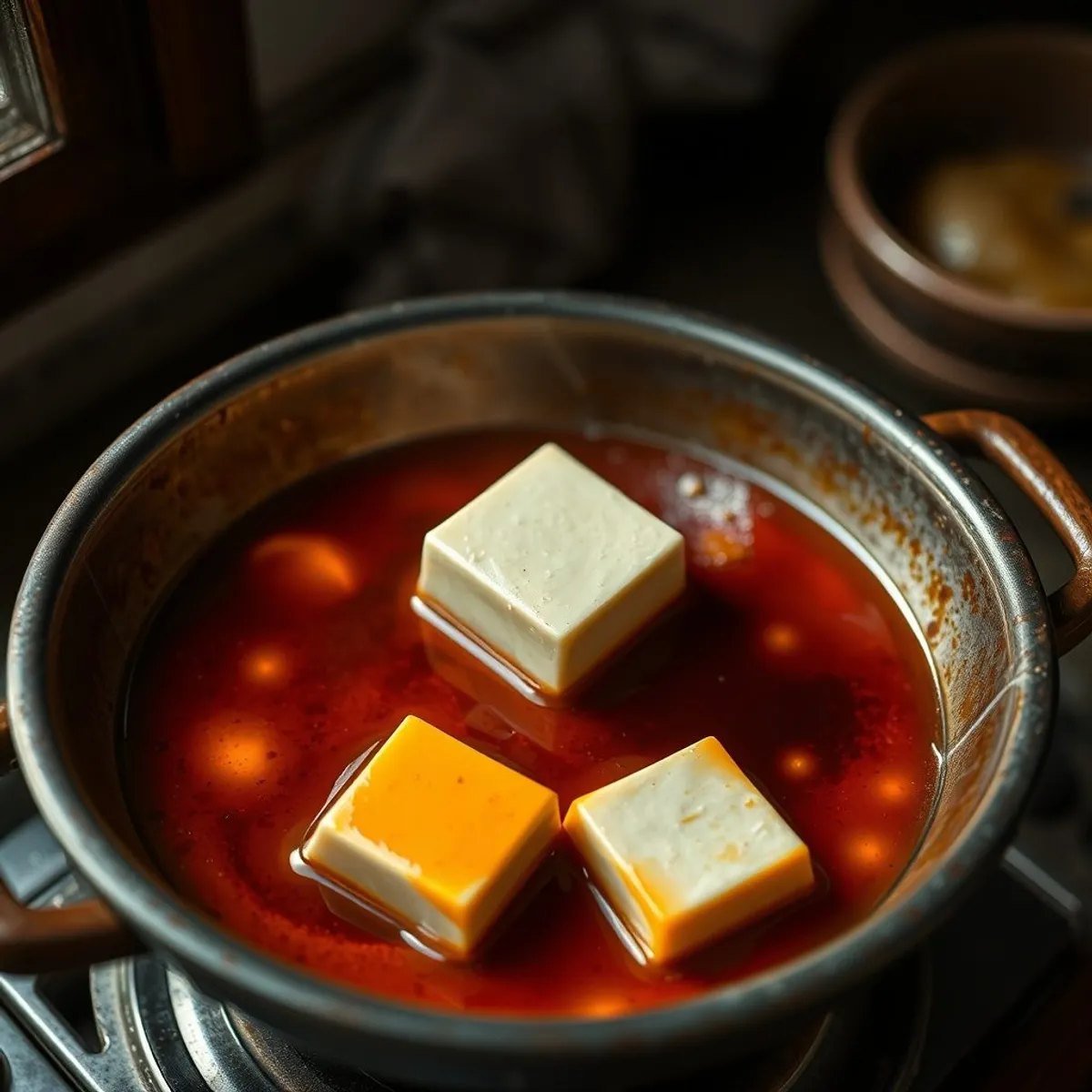 AI-generated photo Shan tofu, step 3. AI-generated photo.