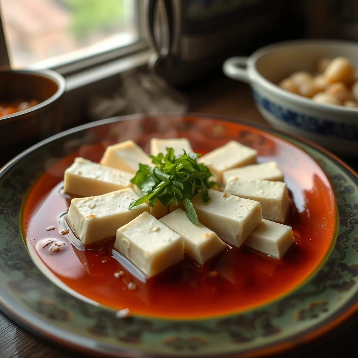 AI-generated photo Shan tofu, step 4. AI-generated photo.