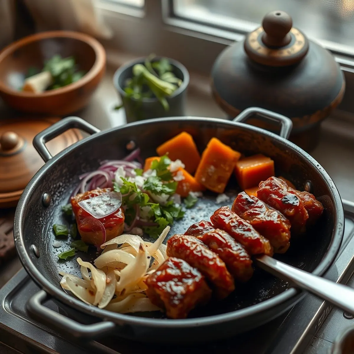 AI-generated photo Chapli kebab, step 1. AI-generated photo.