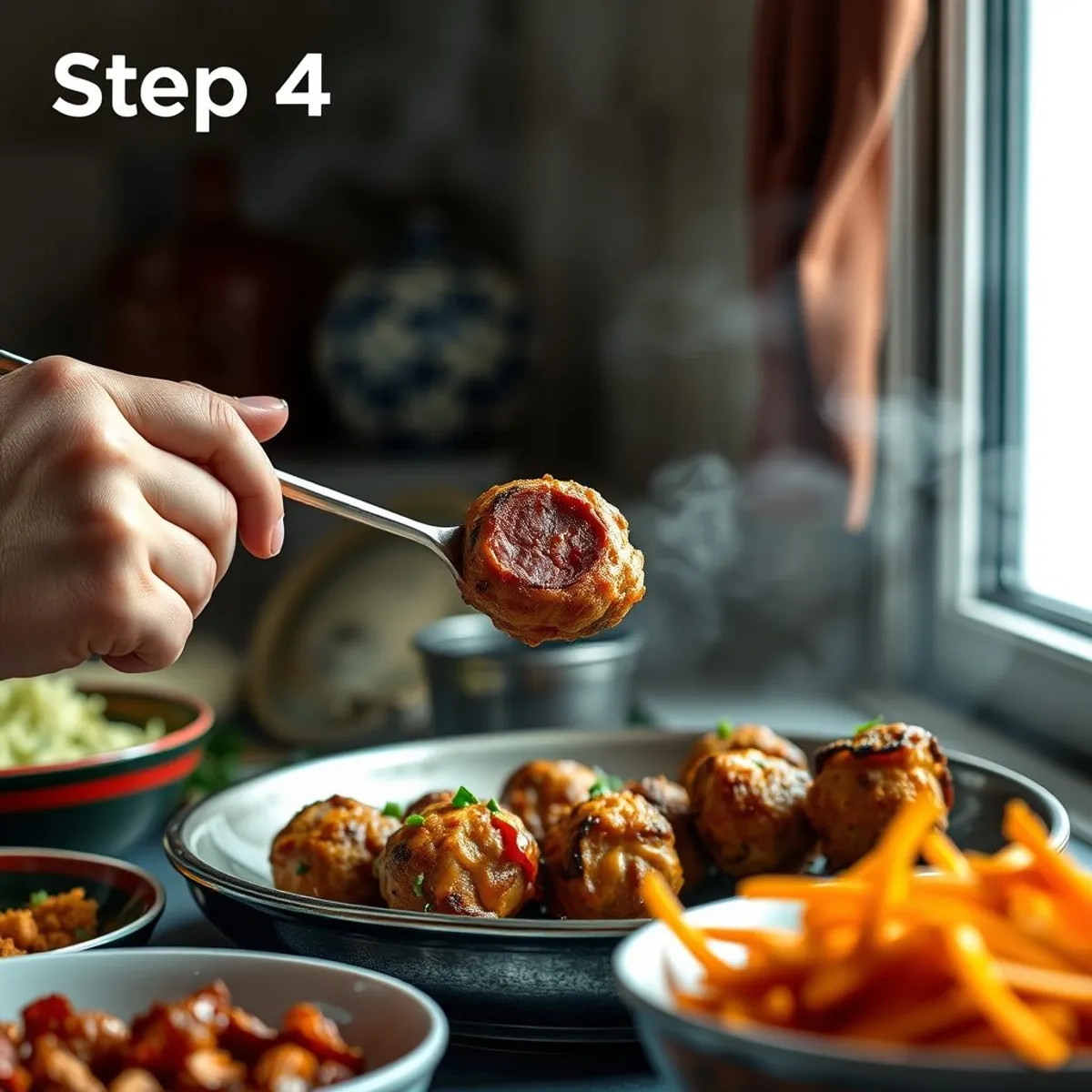 AI-generated photo Chapli kebab, step 4. AI-generated photo.