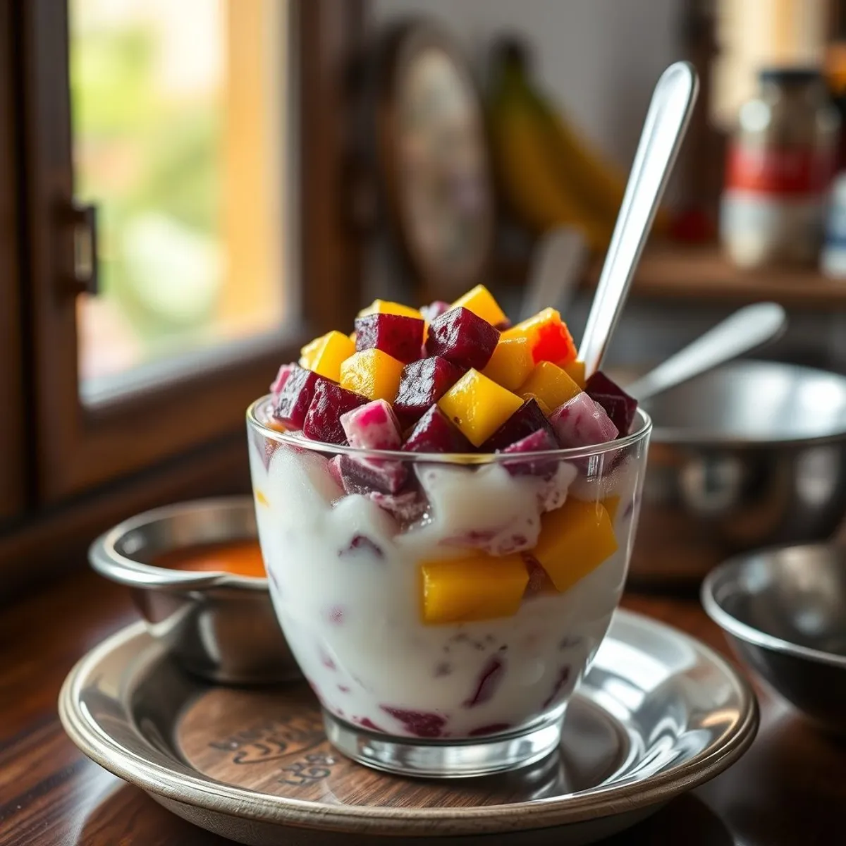 AI-generated photo Halo-halo, step 2. AI-generated photo.