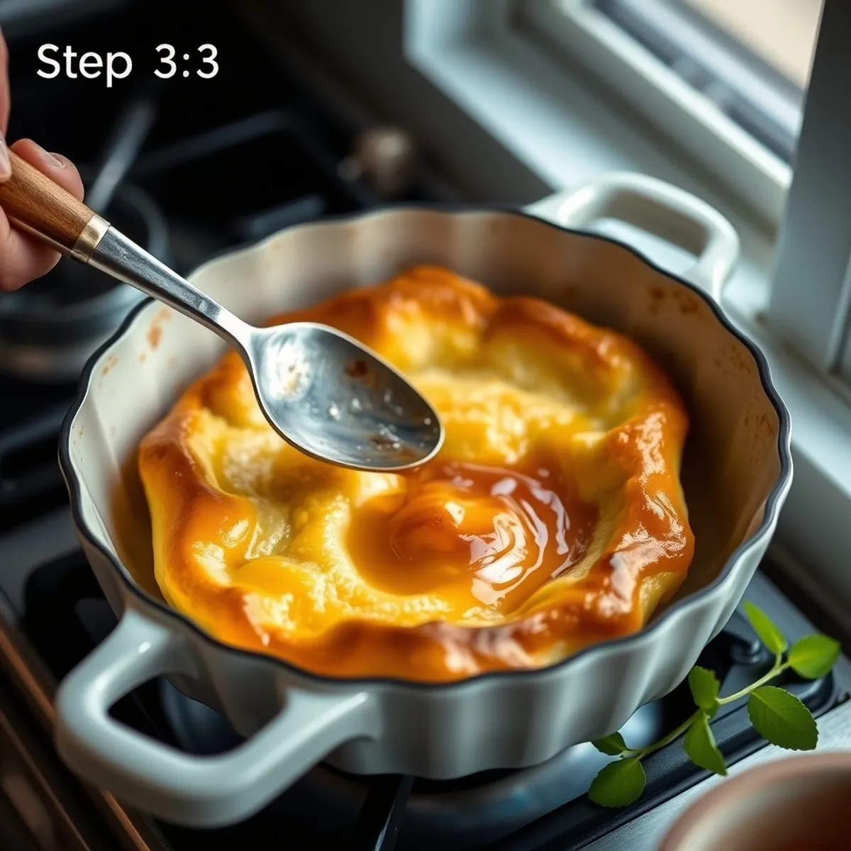 AI-generated photo Pastel de nata, step 3. AI-generated photo.