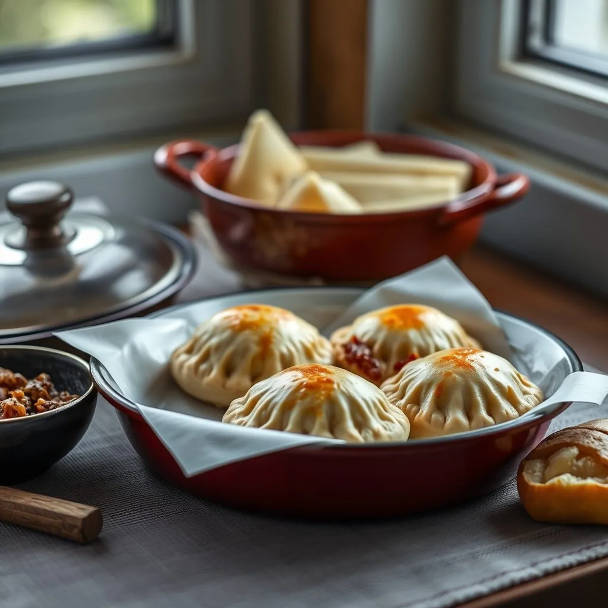 AI-generated photo Beef pirozhki, step 2. AI-generated photo.
