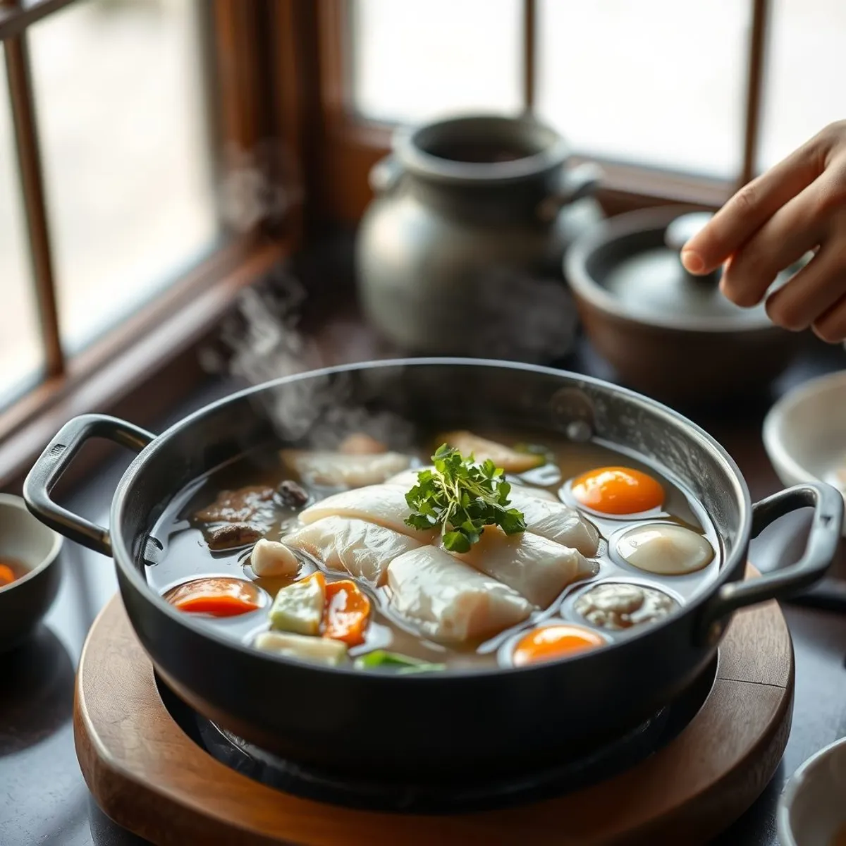 AI-generated photo Samgyetang, step 1. AI-generated photo.