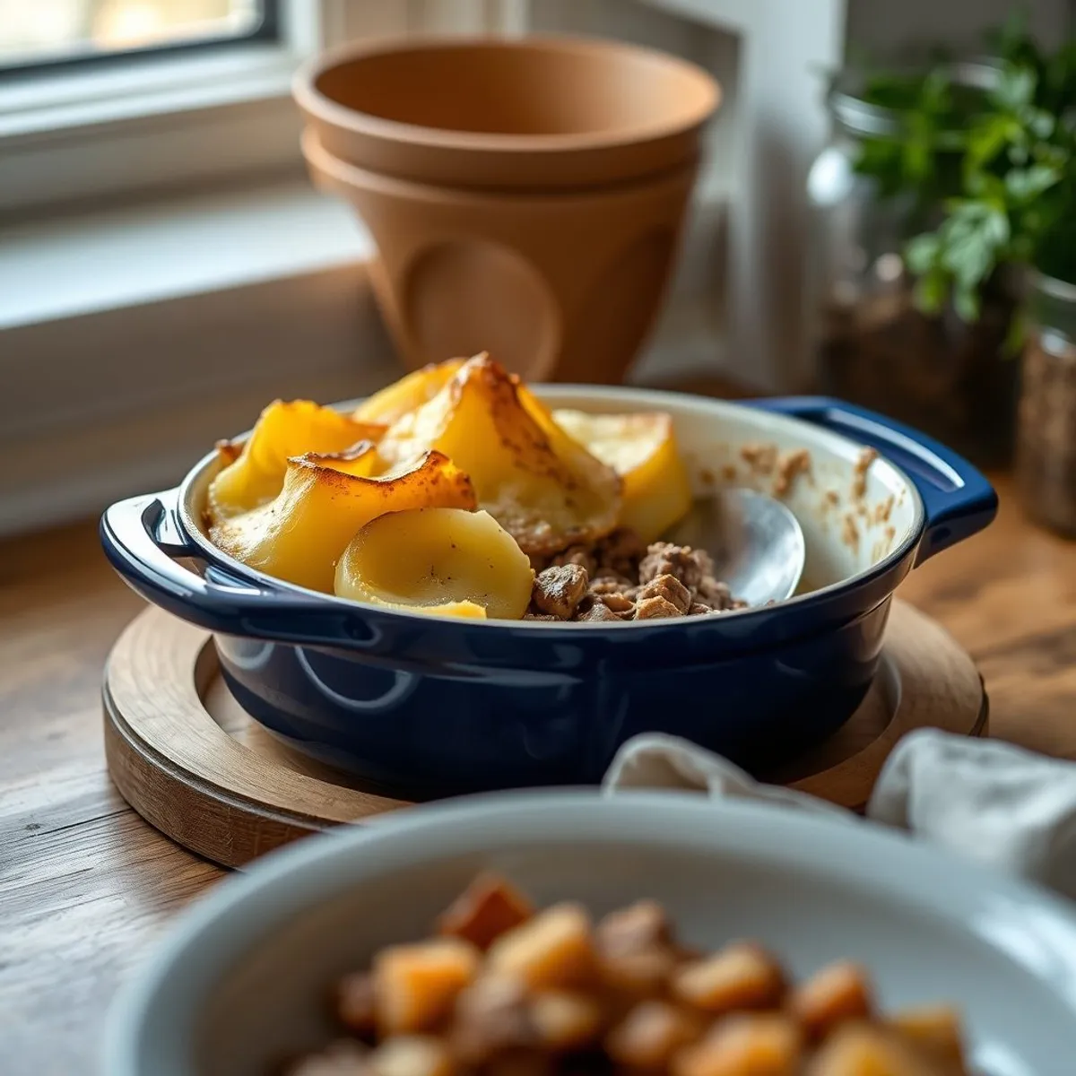 AI-generated photo Cottage pie, step 4. AI-generated photo.