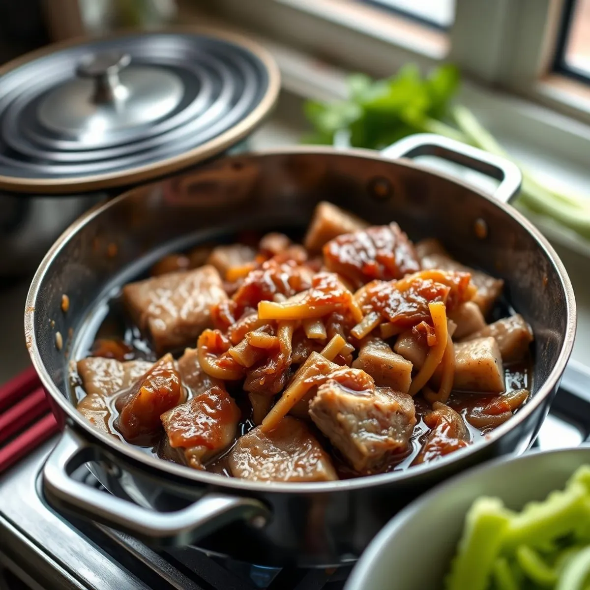 AI-generated photo Kalua pork, step 3. AI-generated photo.
