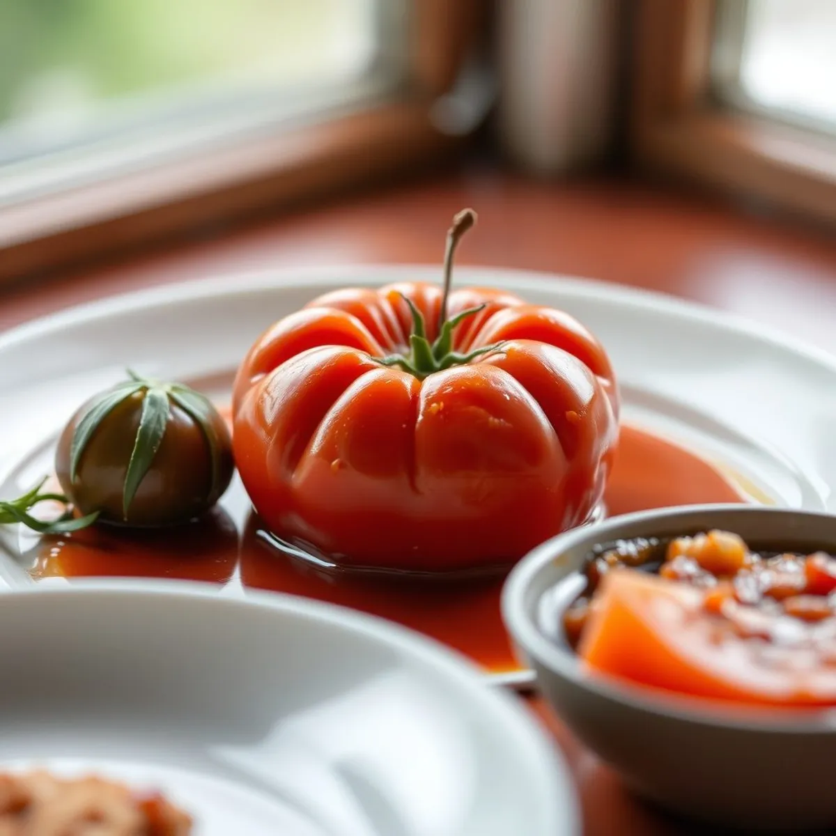 AI-generated photo Tomato jeow, step 4. AI-generated photo.