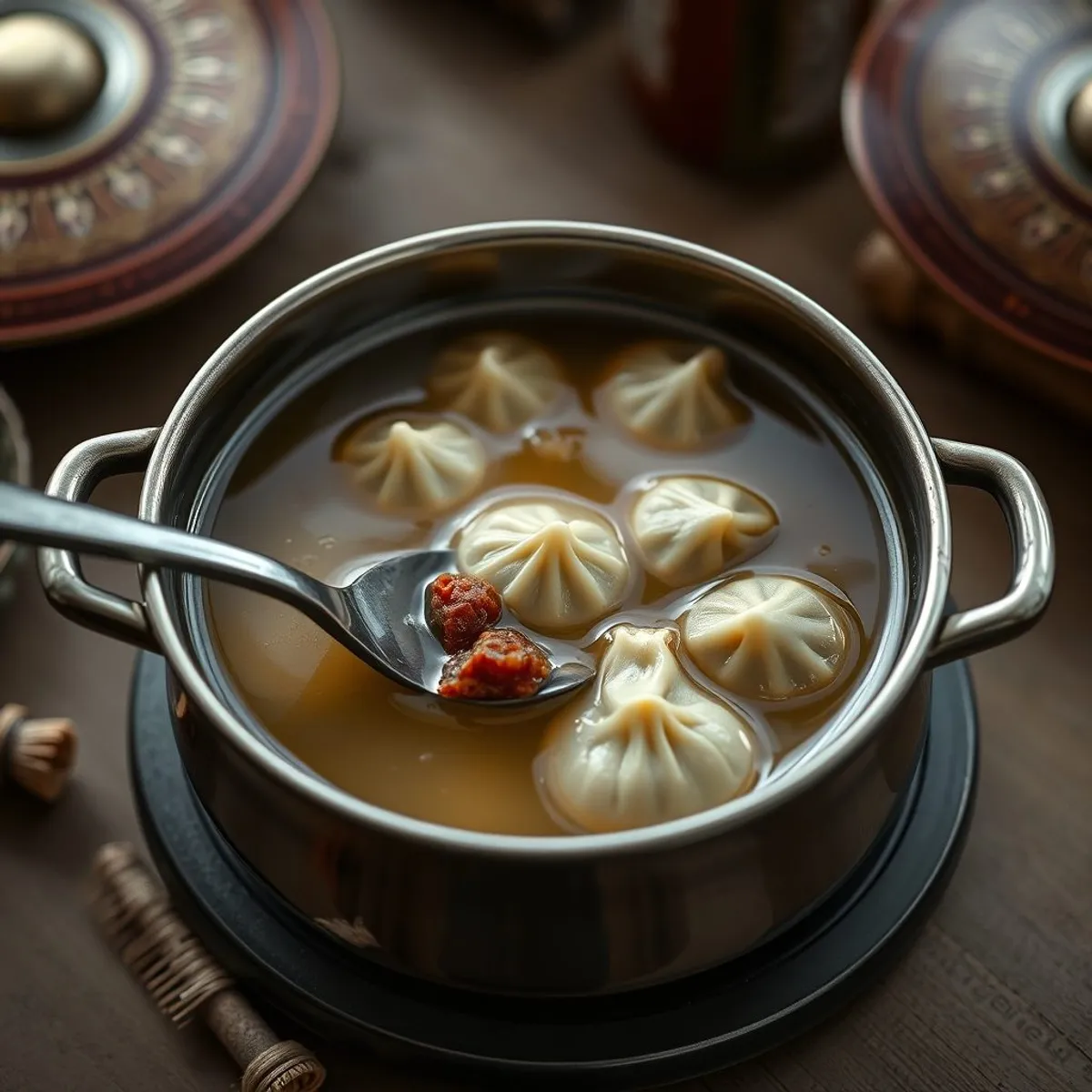 AI-generated photo Bansh soup, step 2. AI-generated photo.