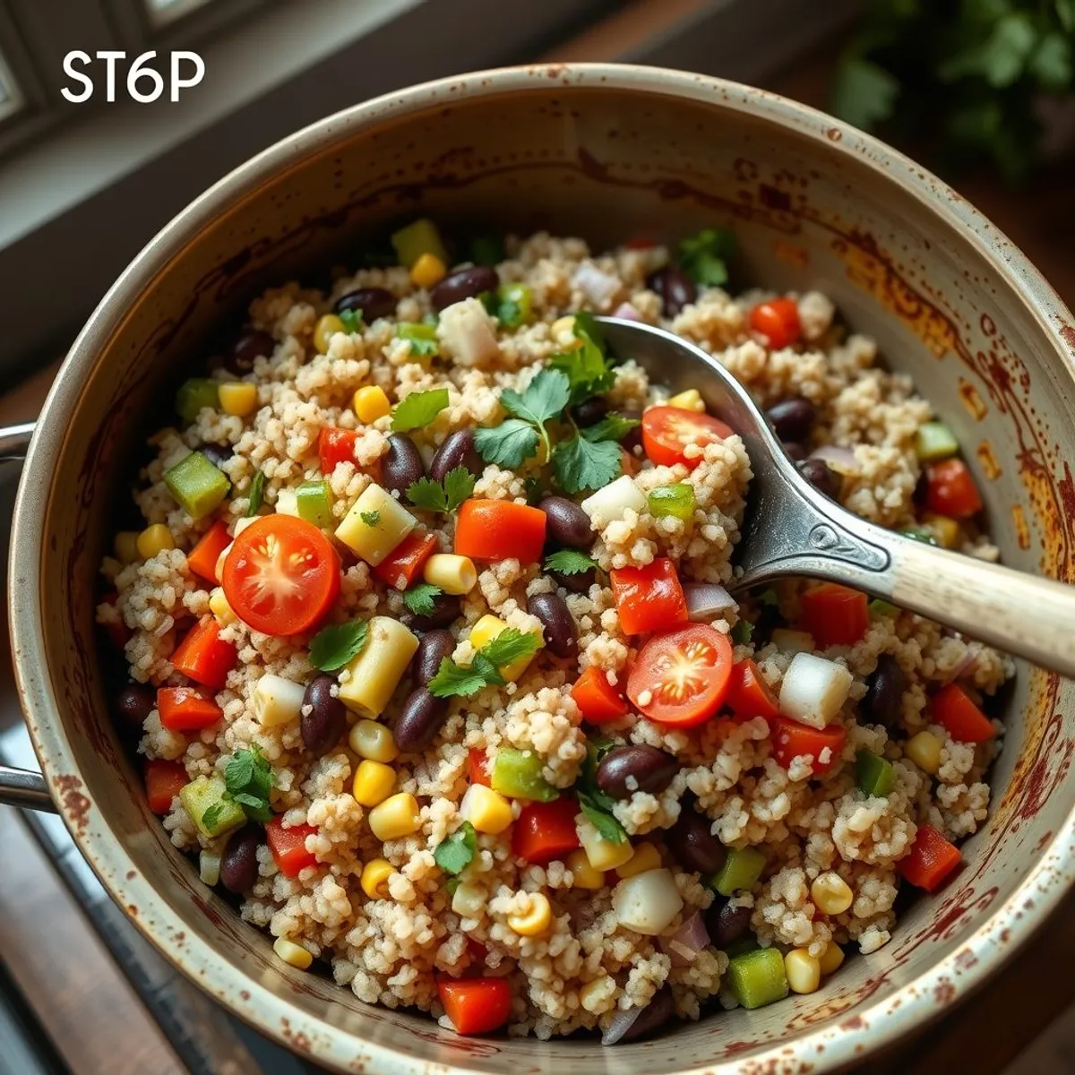 AI-generated photo Quinoa Lime Salad, step 3. AI-generated photo.