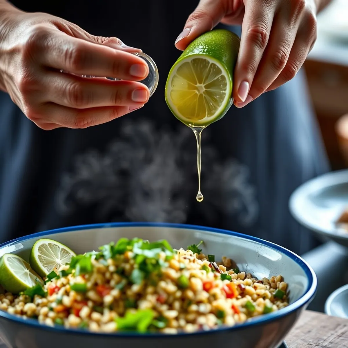 AI-generated photo Quinoa Lime Salad, step 4. AI-generated photo.