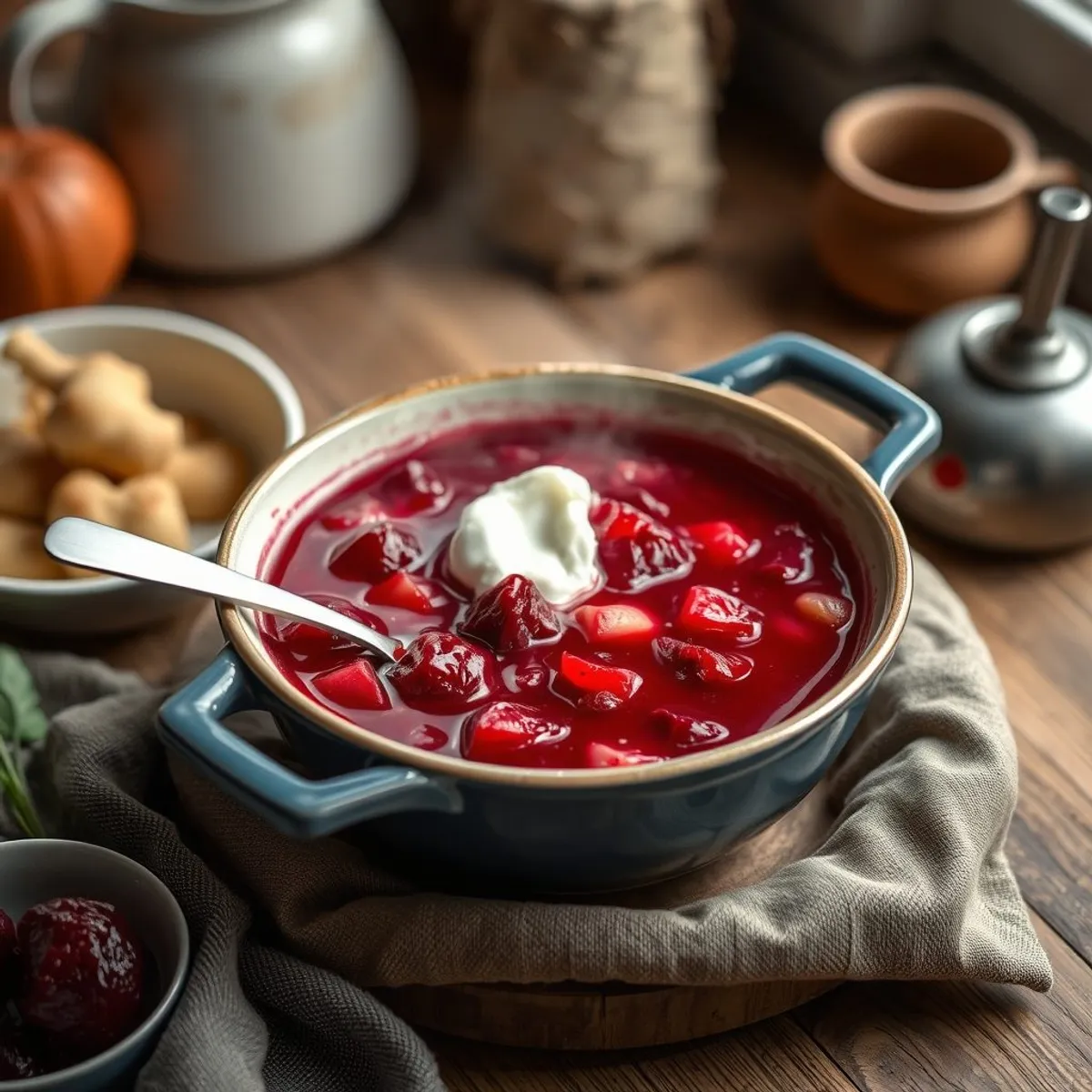 AI-generated photo Borscht, step 3. AI-generated photo.