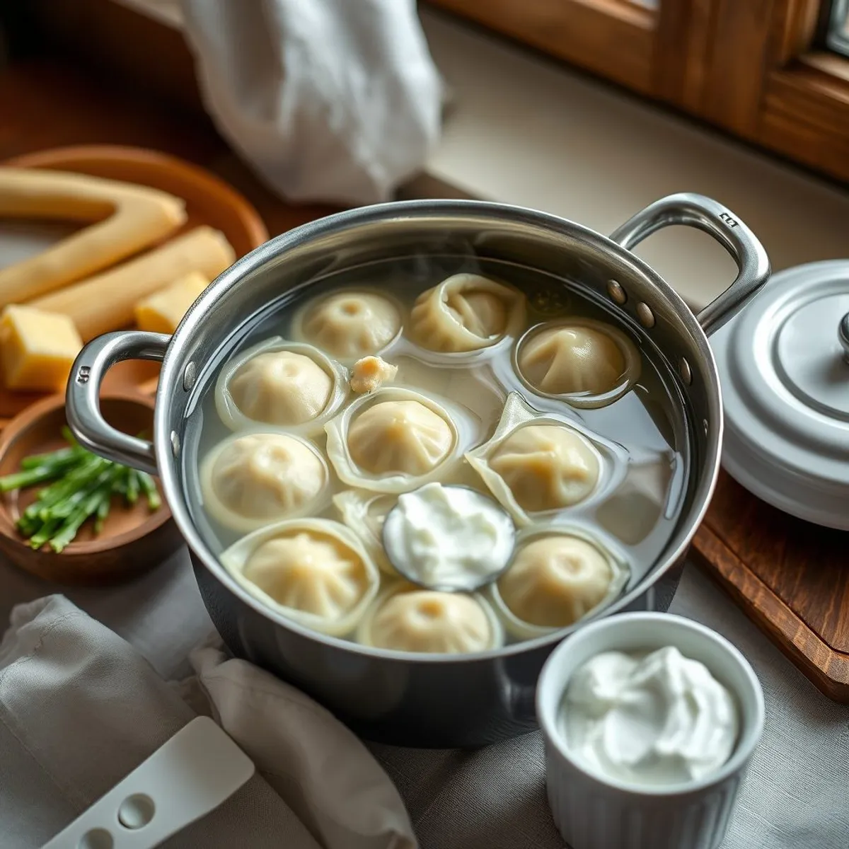 AI-generated photo Pelmeni, step 1. AI-generated photo.
