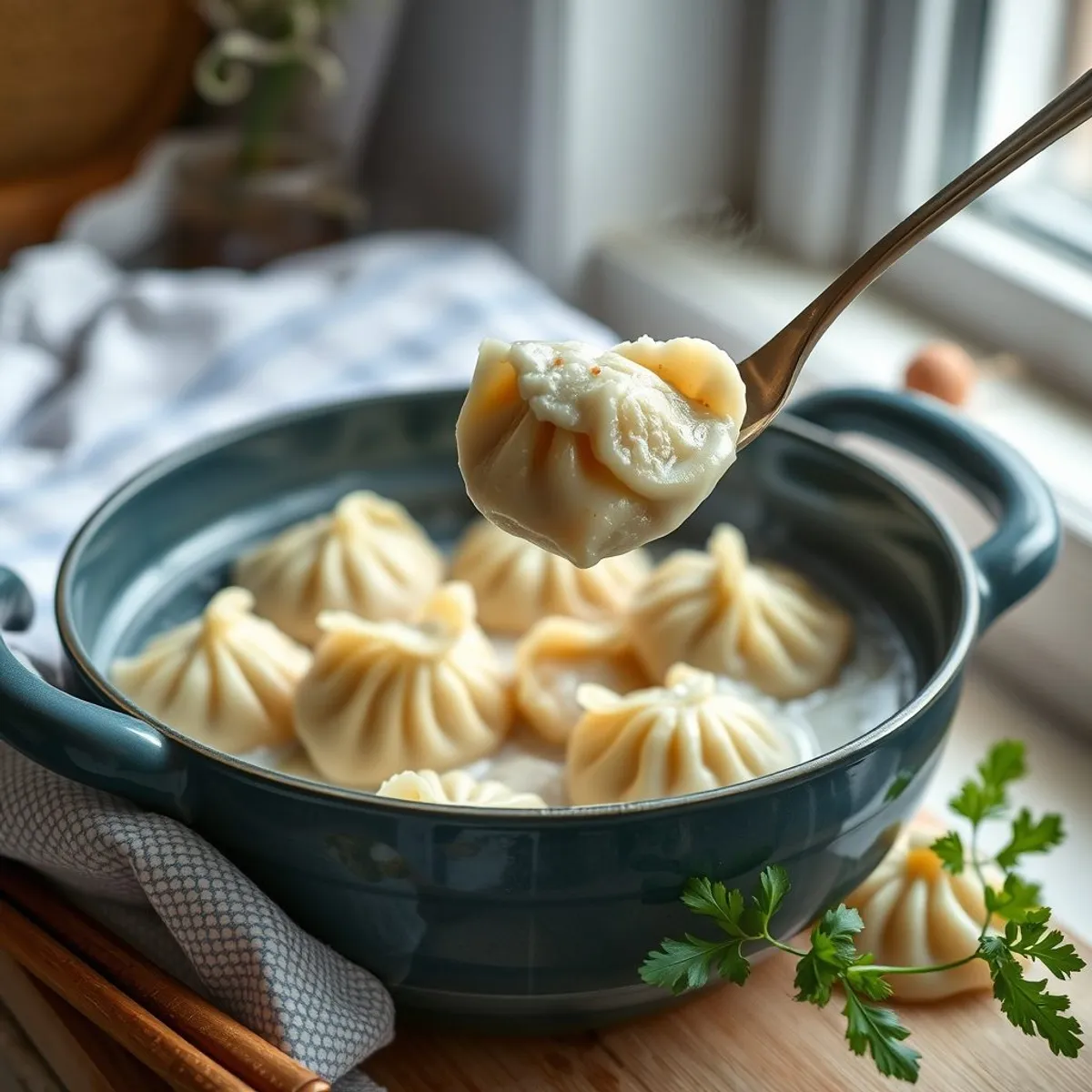 AI-generated photo Pelmeni, step 3. AI-generated photo.