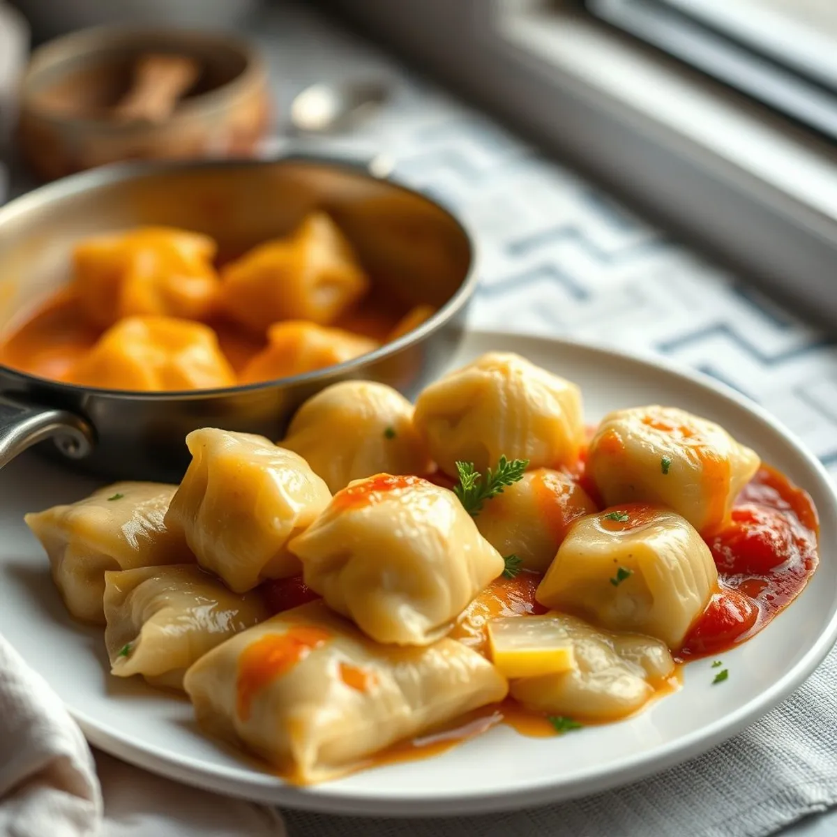 AI-generated photo Pelmeni, step 4. AI-generated photo.