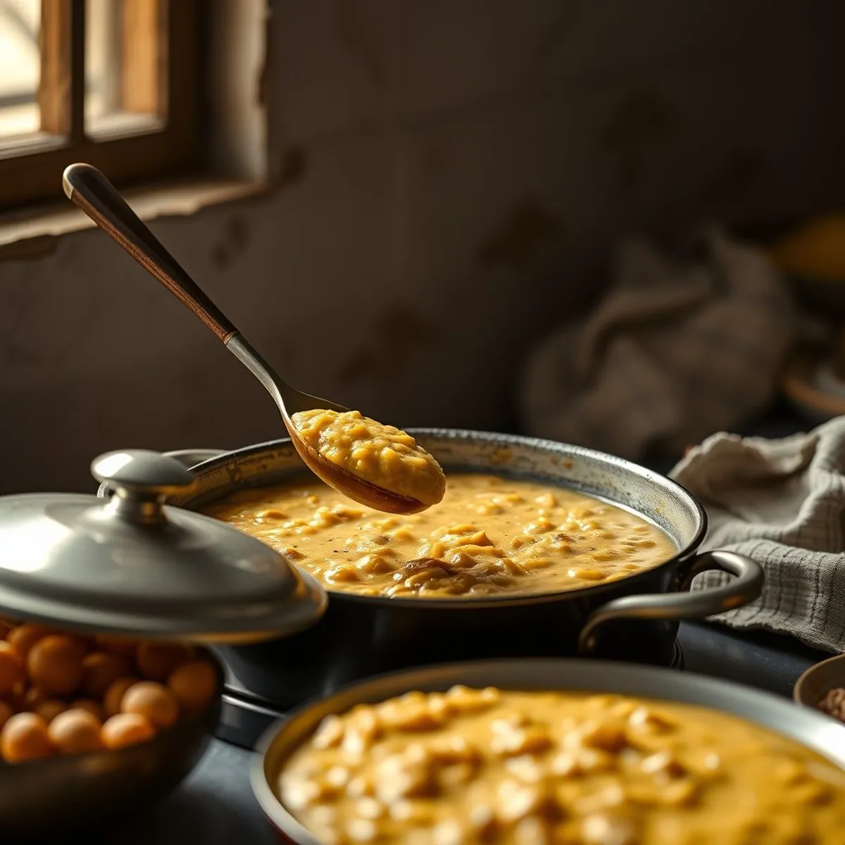AI-generated photo Millet porridge, step 2. AI-generated photo.