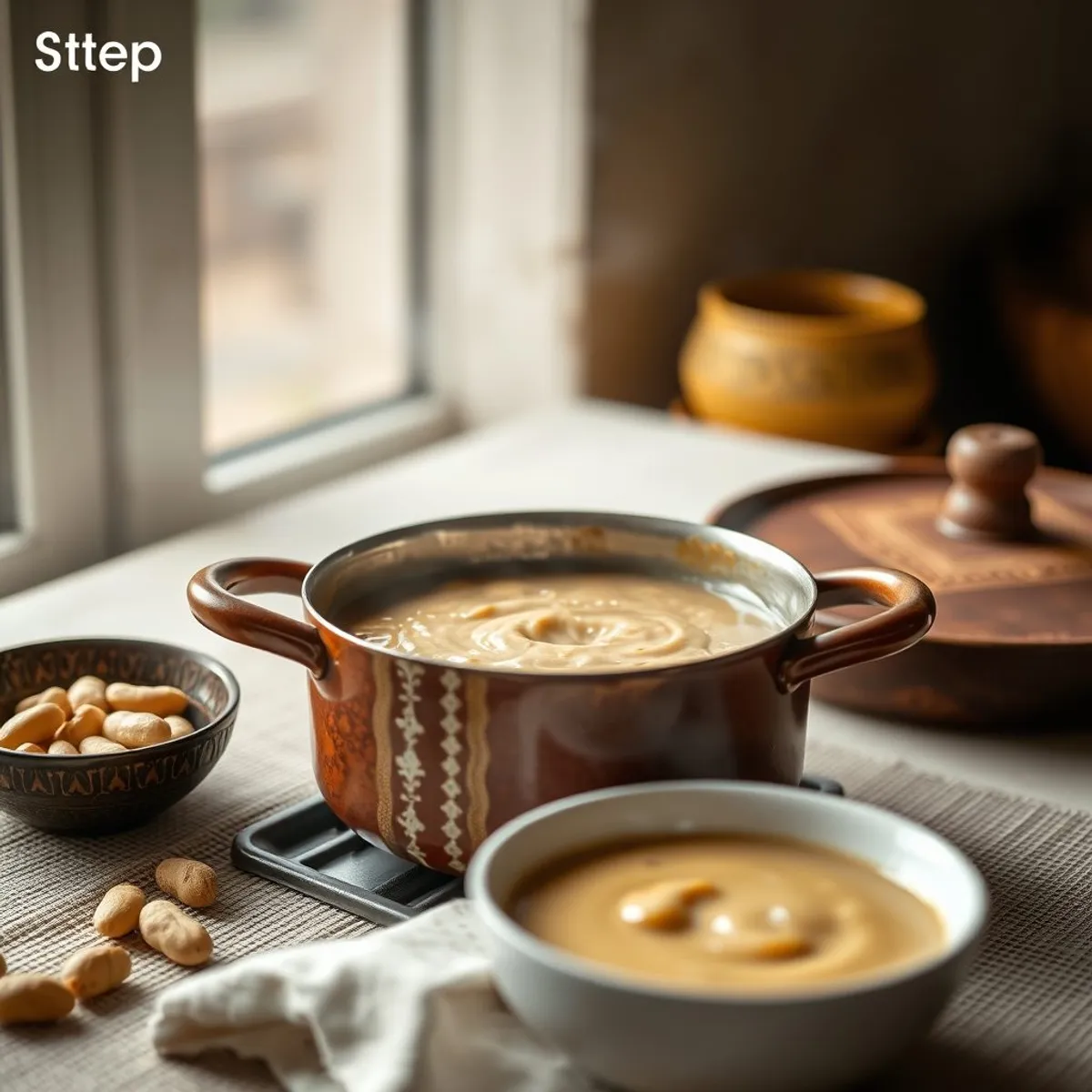 AI-generated photo Millet porridge, step 3. AI-generated photo.