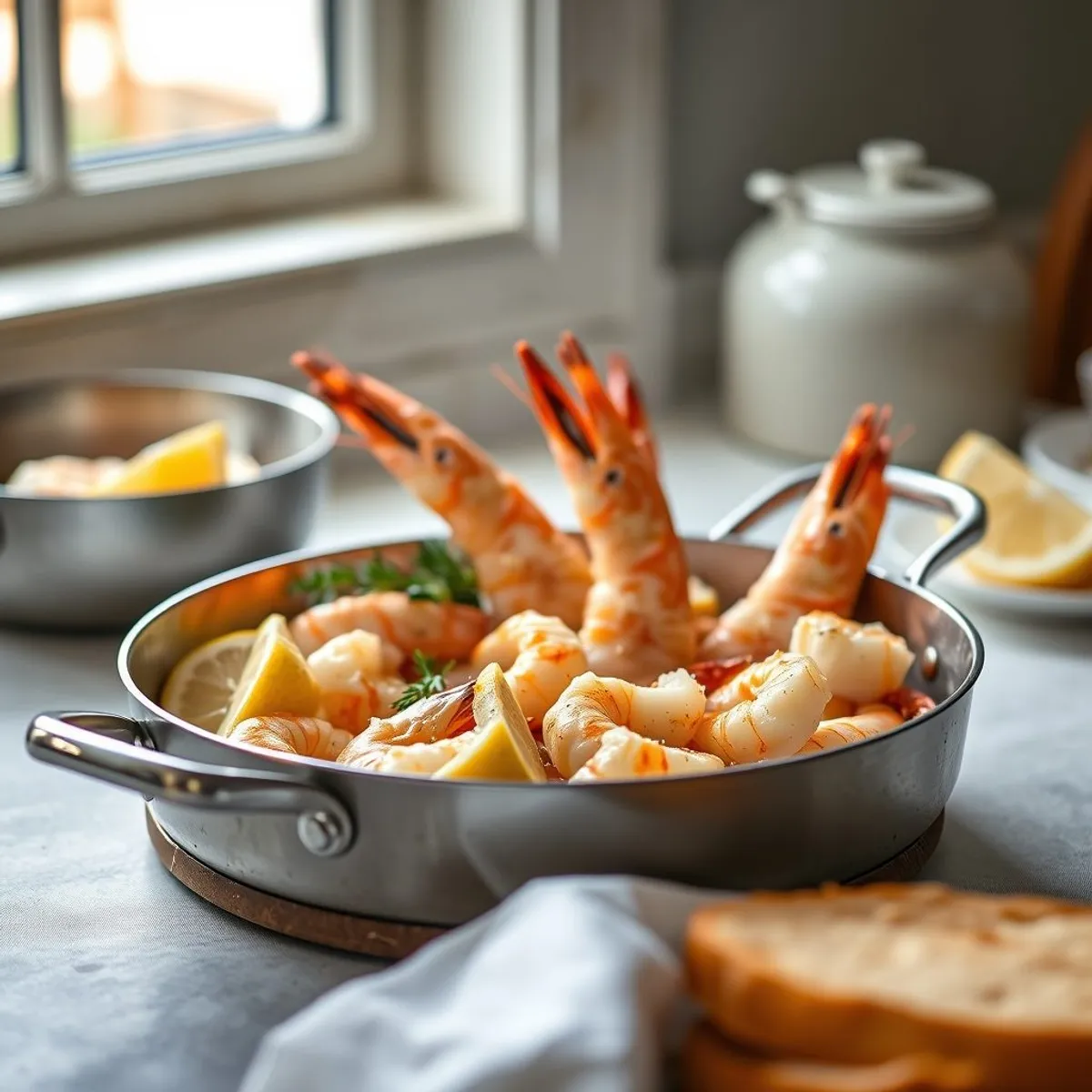 AI-generated photo Christmas prawns, step 2. AI-generated photo.