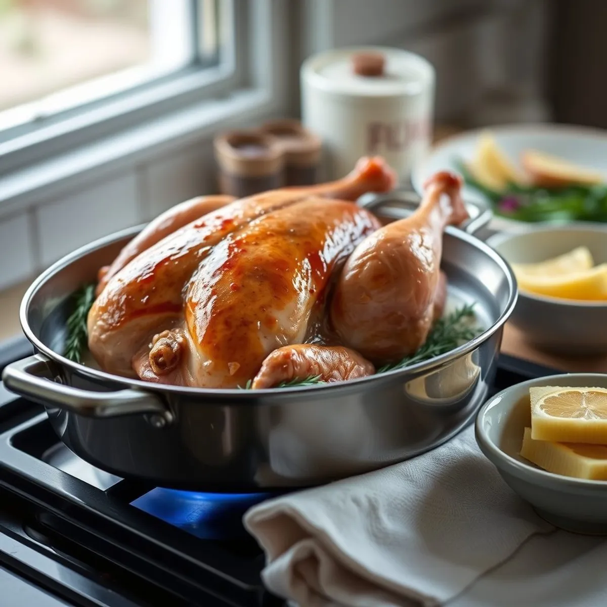 AI-generated photo Maple roast turkey, step 3. AI-generated photo.