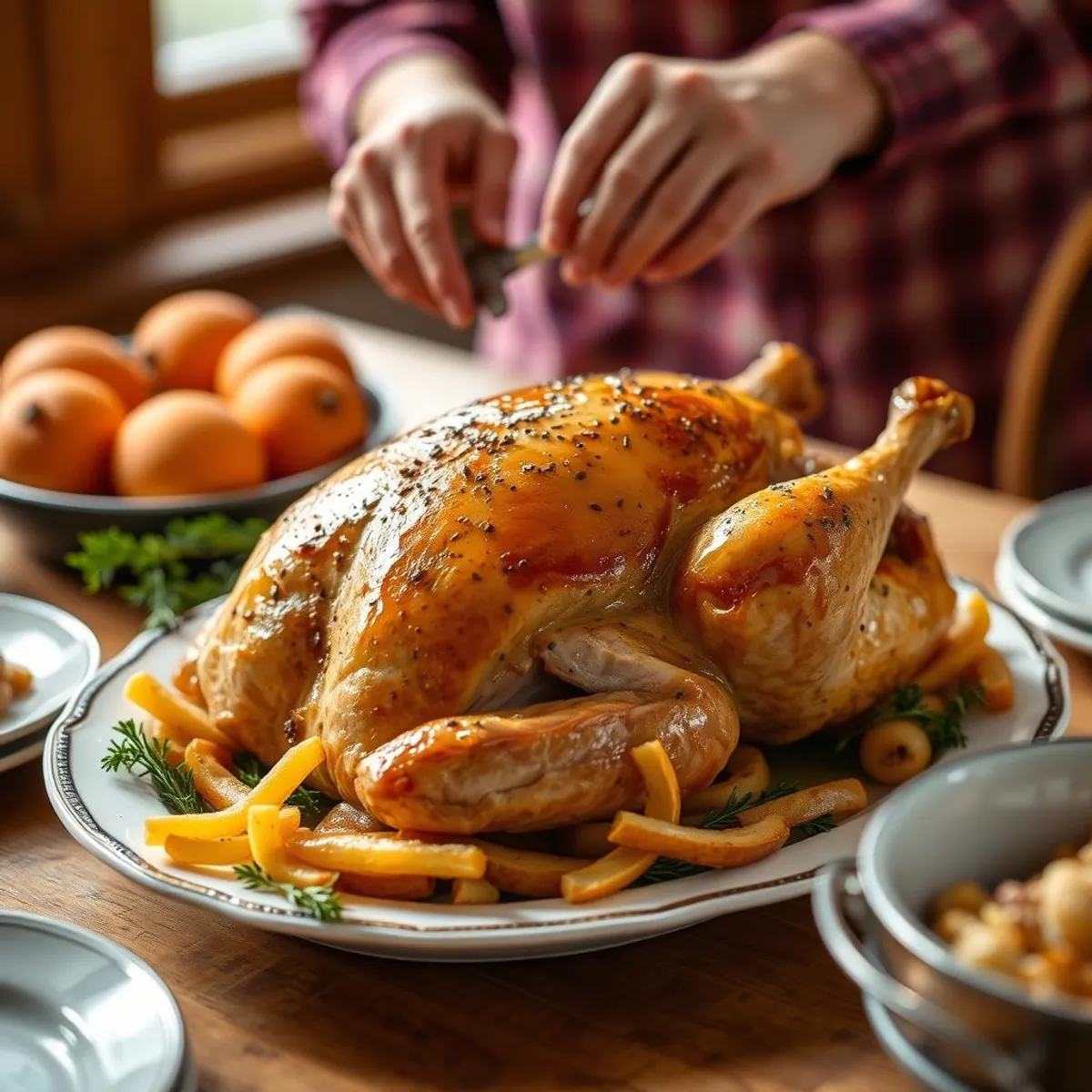 AI-generated photo Maple roast turkey, step 4. AI-generated photo.