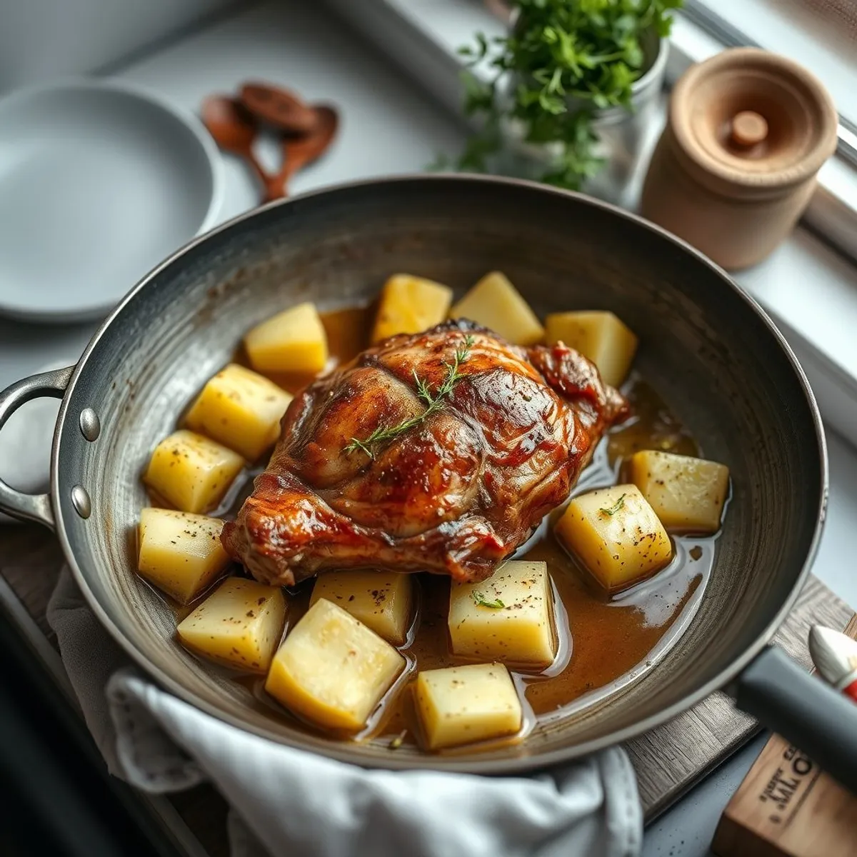 AI-generated photo Roast pork, step 4. AI-generated photo.