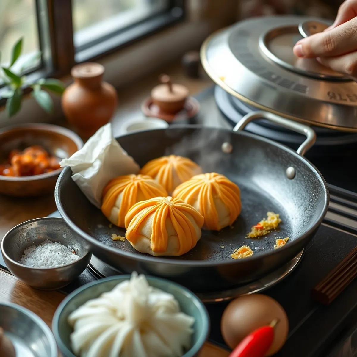 AI-generated photo Pepper buns, step 1. AI-generated photo.