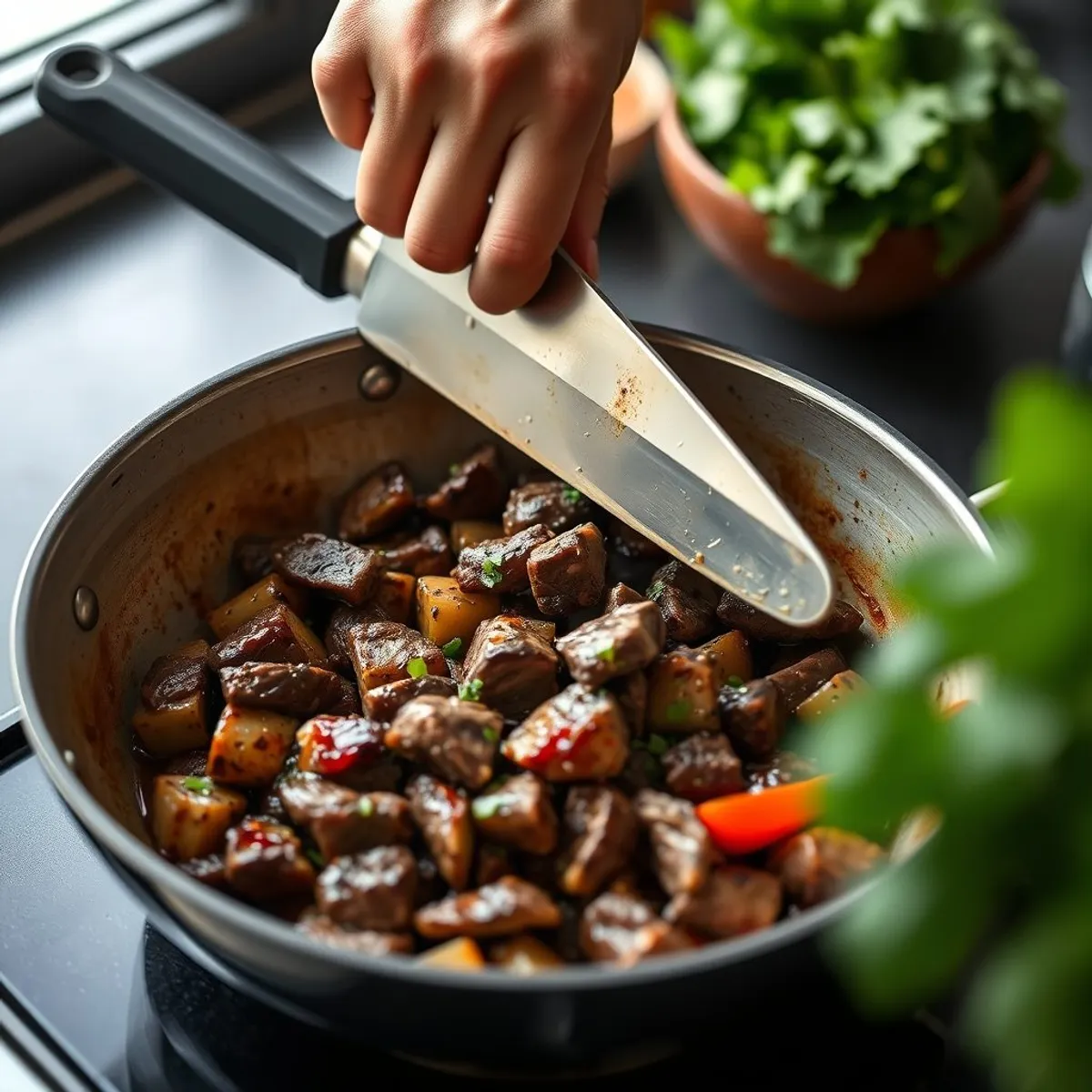 AI-generated photo Beef fajitas, step 4. AI-generated photo.